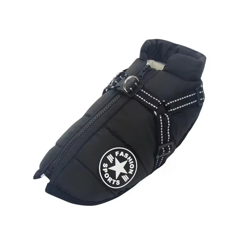 Waterproof Dog Coat with Built-In Harness