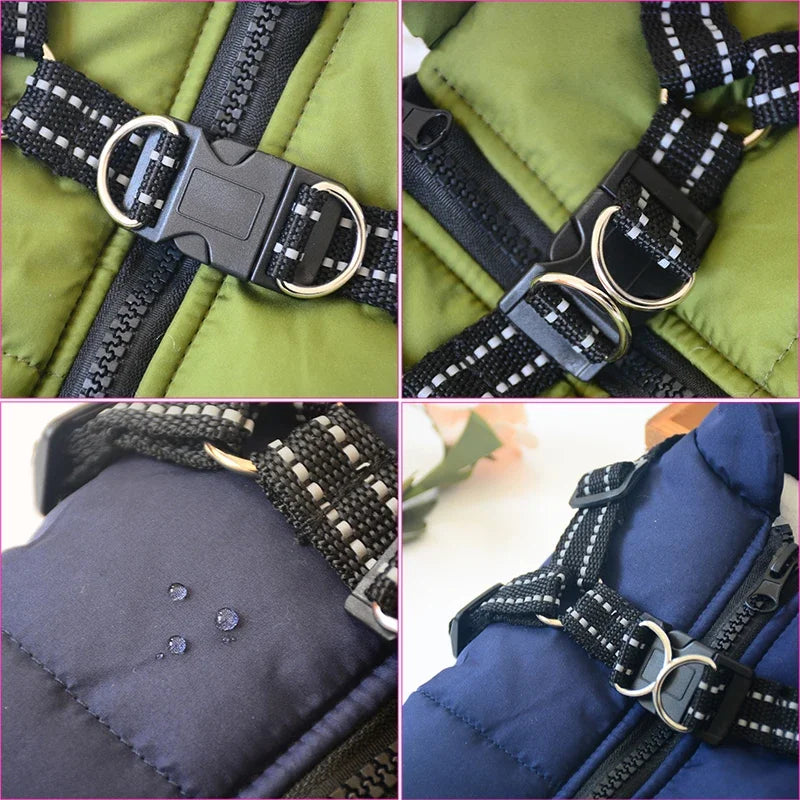 Waterproof Dog Coat with Built-In Harness
